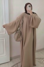 ⁦عبايا فستان خام كتان⁩ - الصورة ⁦3⁩